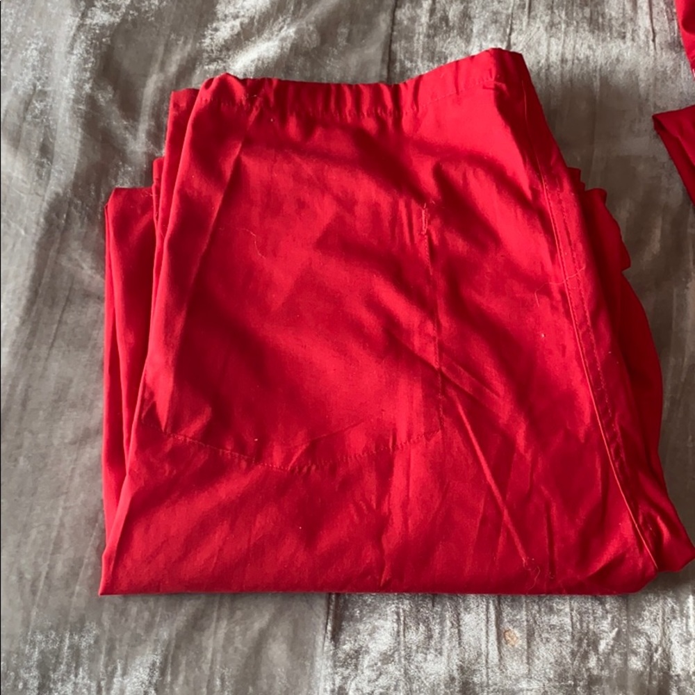 Landau drawstring scrub pants in true red